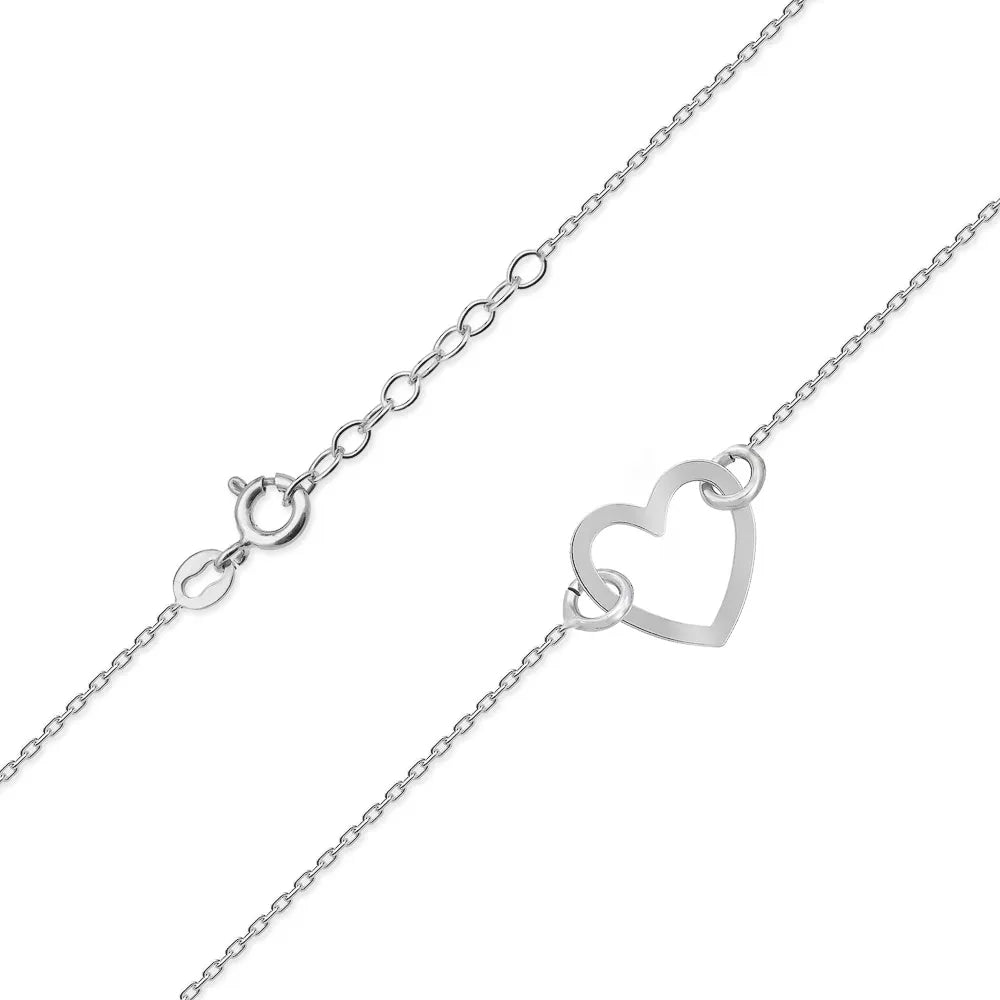 Sterling Silver Anklet with Heart Charm