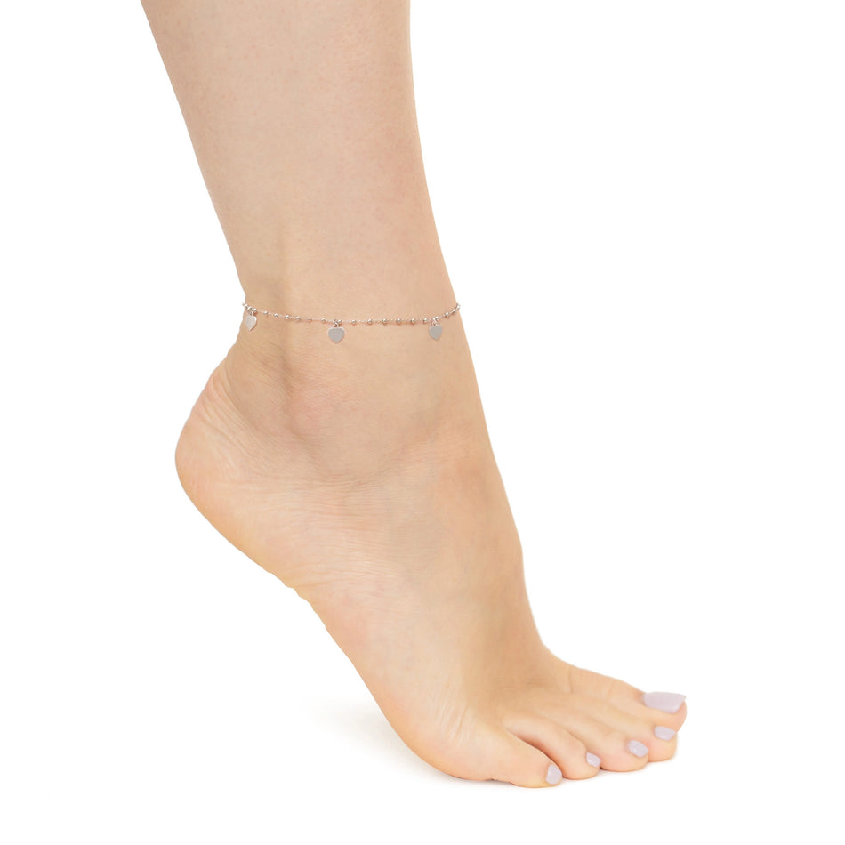 Strieborný Náramok na členok Romantický