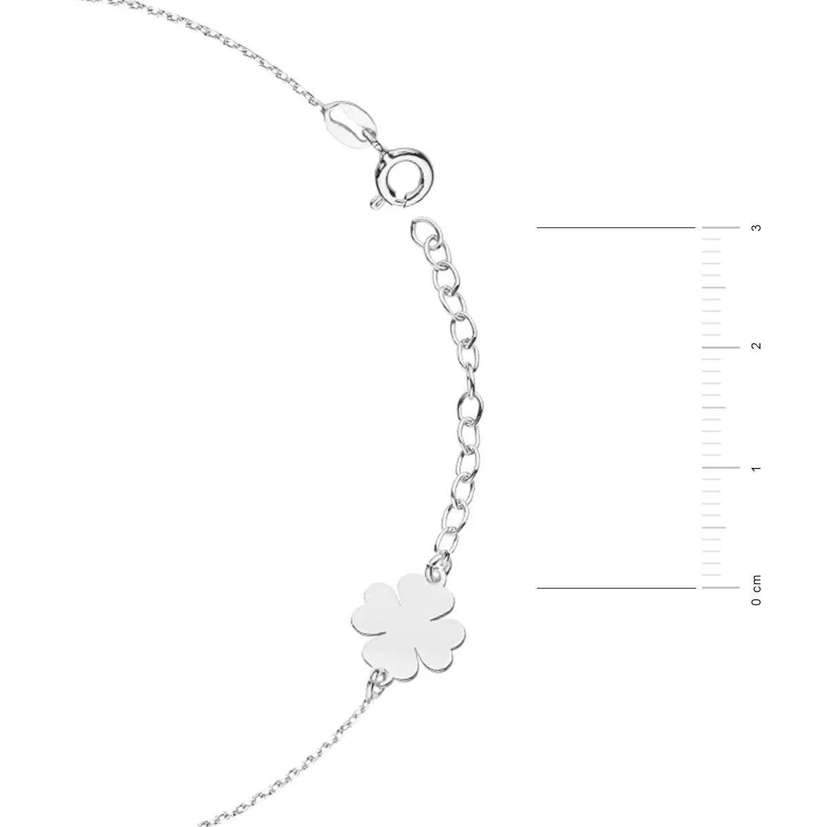 Sterling Silver Anklet with Clover Charm