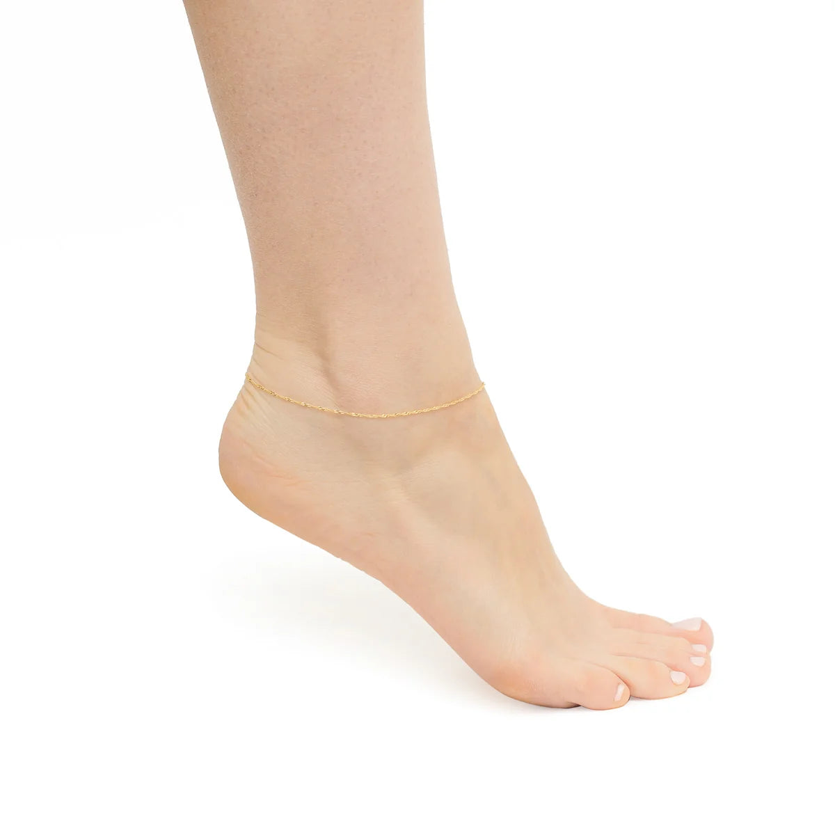 Yellow Gold Singapore Chain Anklet (25 cm)