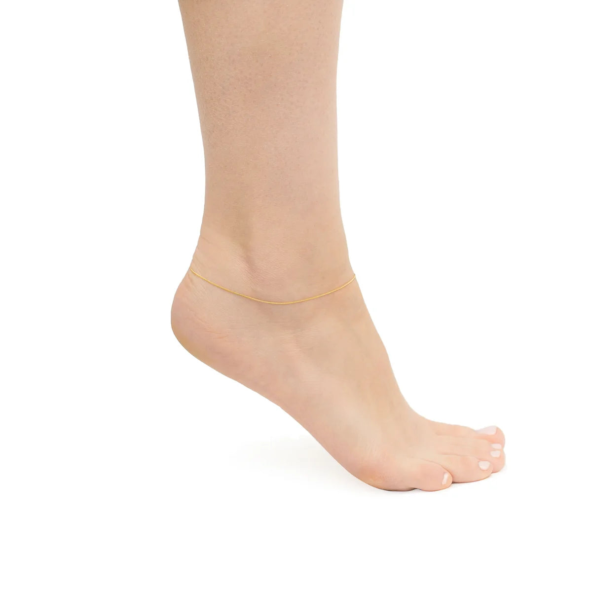 Yellow Gold Curb Chain Anklet (25 cm)