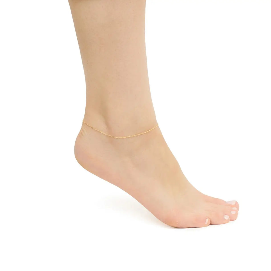 Gold Anklet Anchor Chain 0.6mm