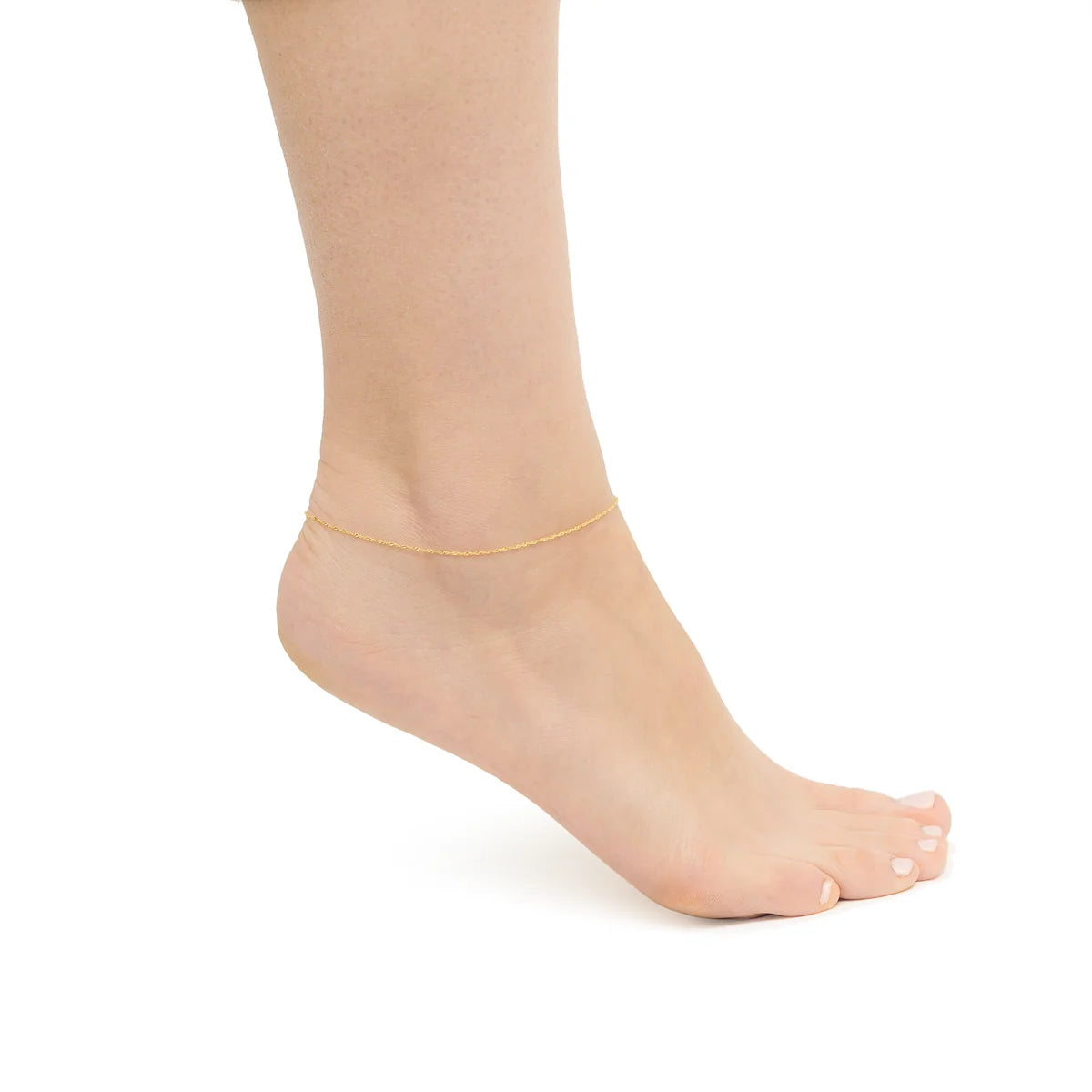 Kotníkový Náramek ze Žlutého Zlata se Singapurským Řetízkem (25 cm)