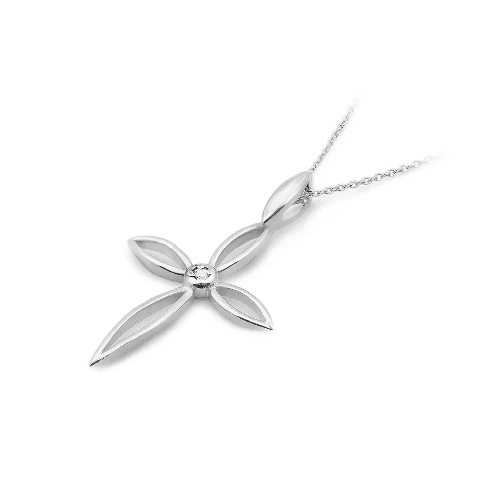 zlatý prívesok krížik s diamantom d0029-diw-01