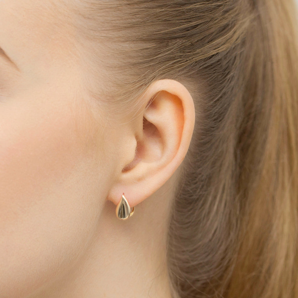 Yellow Gold Classic Teardrop Earrings with English Clasp | 585 (14k) Yellow Gold English Clasp Earrings