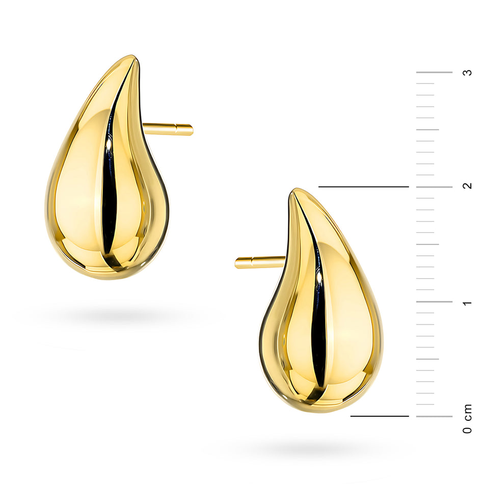 Yellow Gold Teardrop Stud Earrings | 585 (14k) Yellow Gold Stud Earrings