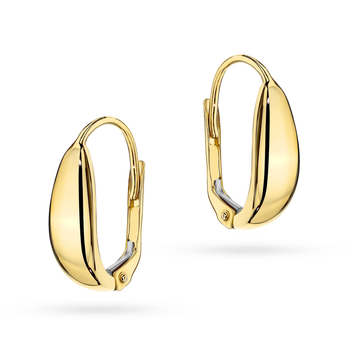 Yellow Gold Smooth Teardrop Earrings with English Clasp | 585 (14k) Yellow Gold English Clasp Earrings