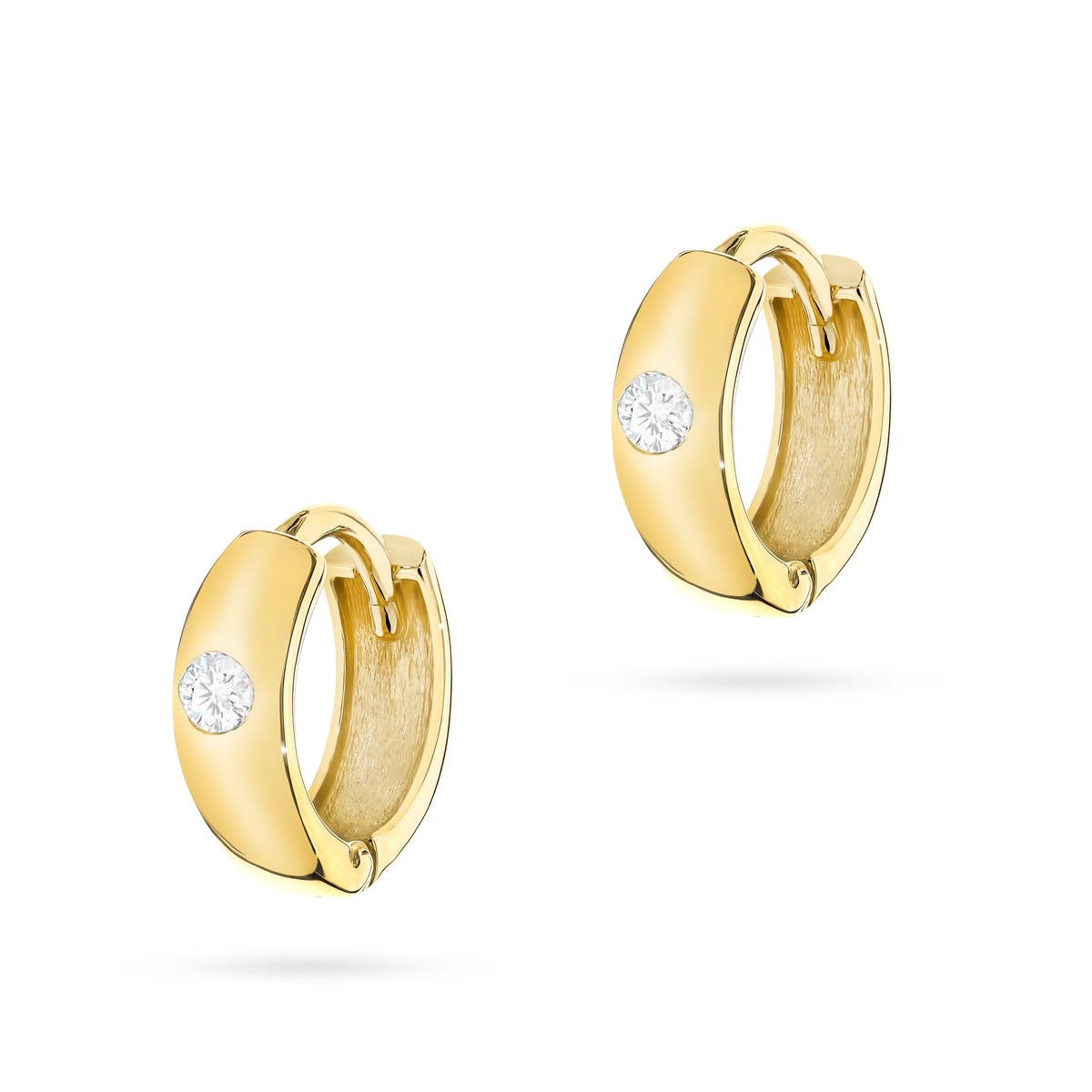 Kinder-Creolen aus Gold mit Zirkonia