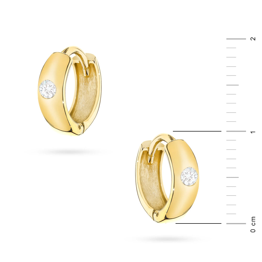 Kinder-Creolen aus Gold mit Zirkonia