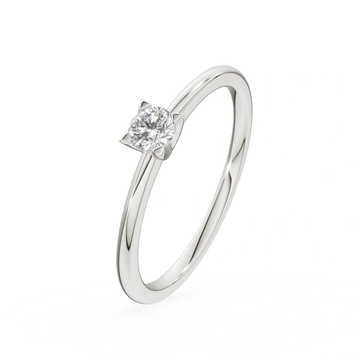 Gremari Seven Grace zásnubný prsteň z bieleho zlata s 0,15 ct lab-grown diamantom – Round/Brilliant