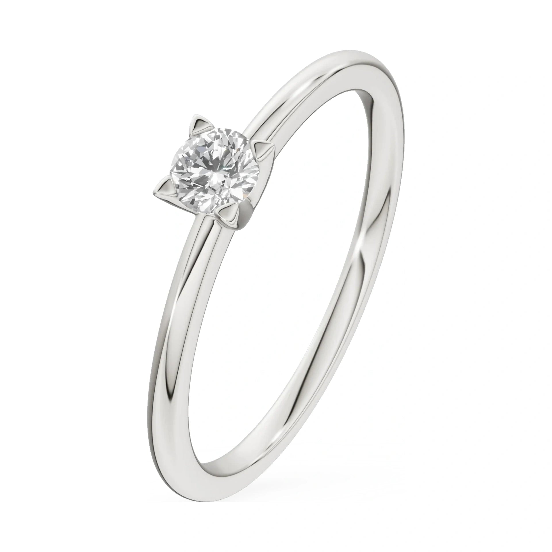 0.15 ct round-cut lab-grown diamond GREMARI Seven Grace engagement ring in 14K white gold