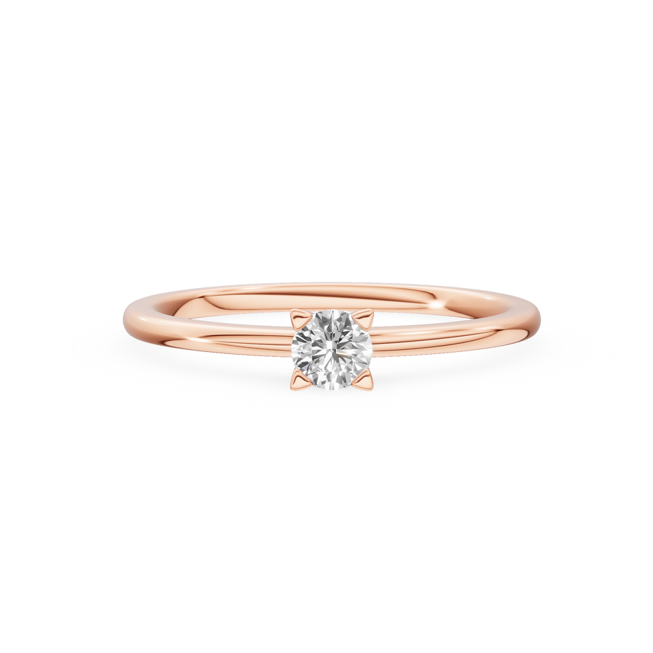 Gremari Seven Grace Verlobungsring aus Roségold mit 0,15 ct Labordiamant – Round/Brilliant