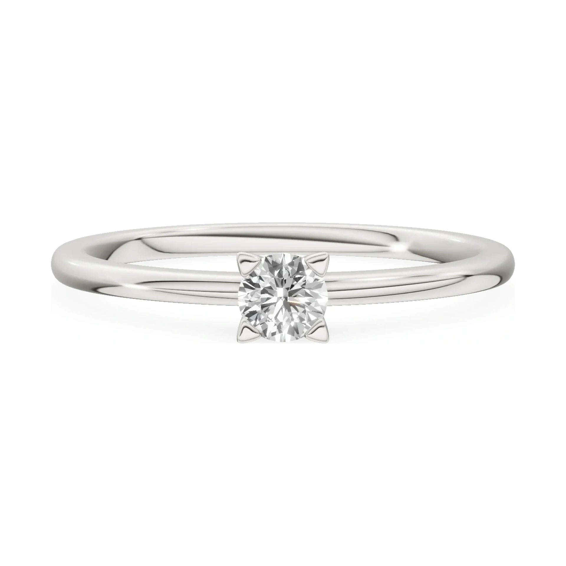 GREMARI Seven Grace 14K white gold engagement ring with 0.15 ct round-cut lab-grown diamond