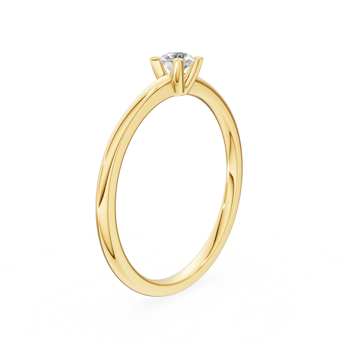 Gremari Seven Grace Verlobungsring aus Gelbgold mit 0,15 ct Labordiamant – Round/Brilliant
