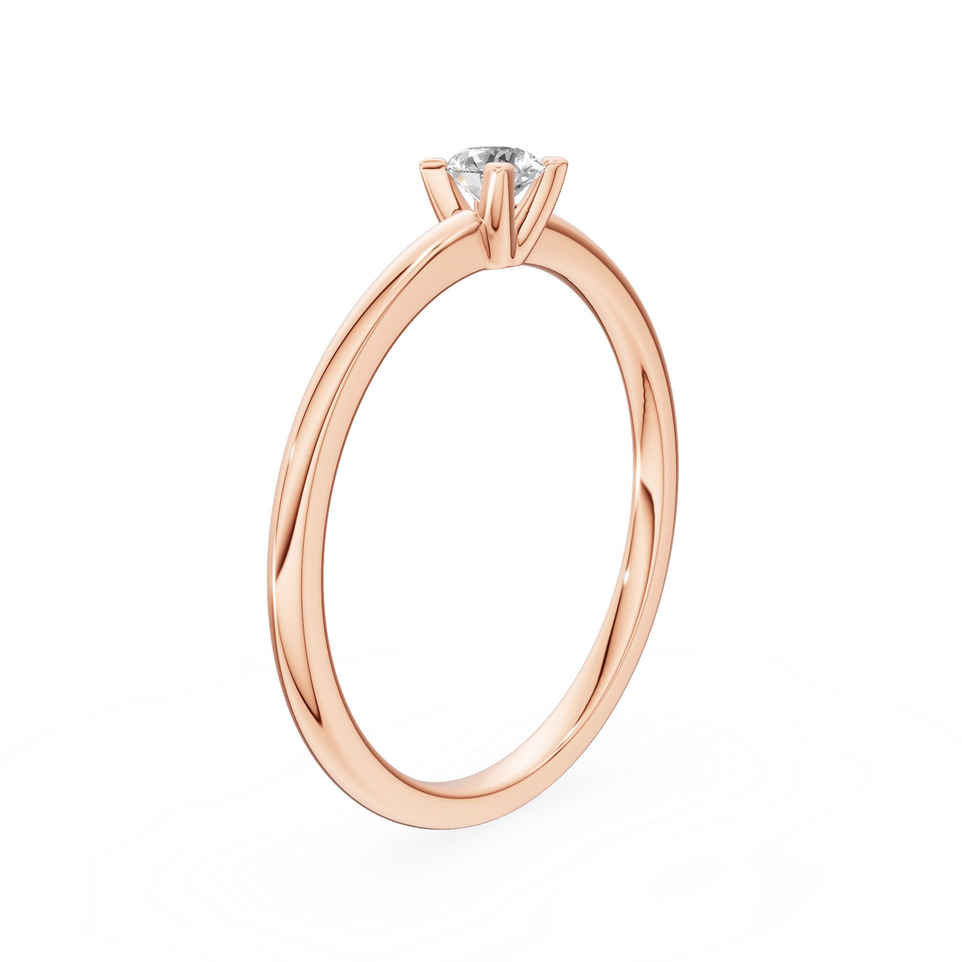 GREMARI Seven Grace 14K rose gold engagement ring with 0.15 ct round-cut lab-grown diamond