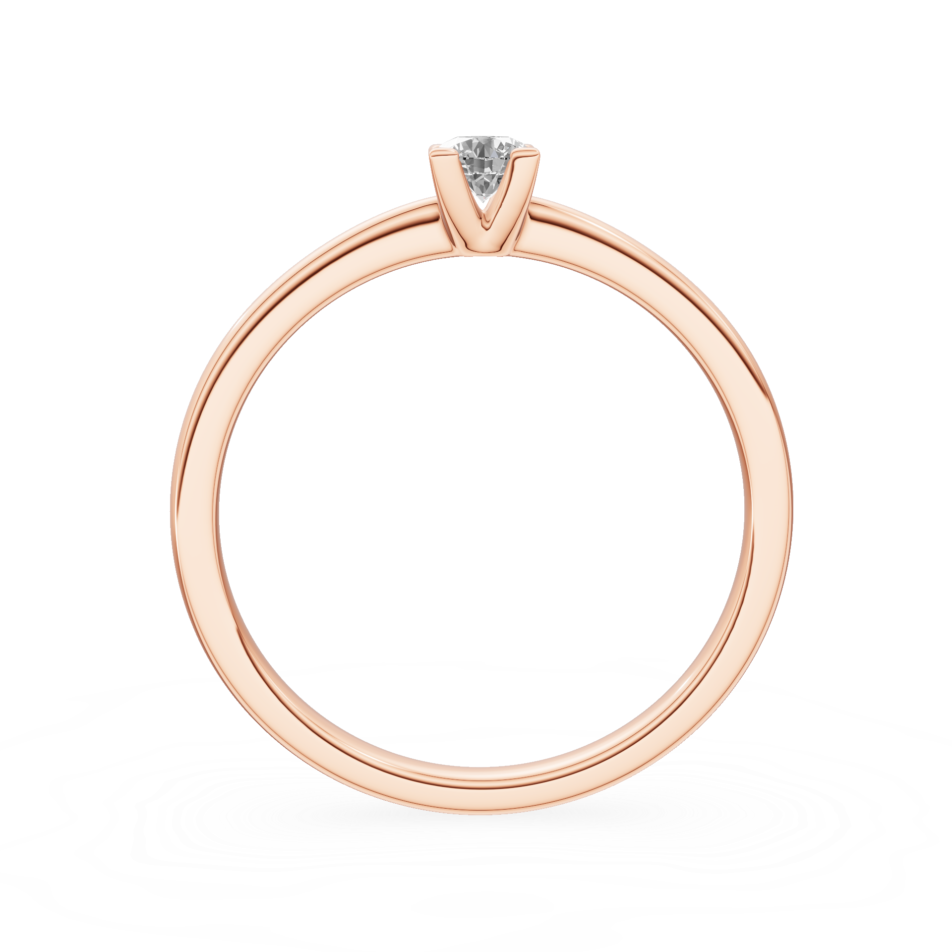 14K rose gold GREMARI Seven Grace ring with 0.15 ct round-cut lab-grown diamond
