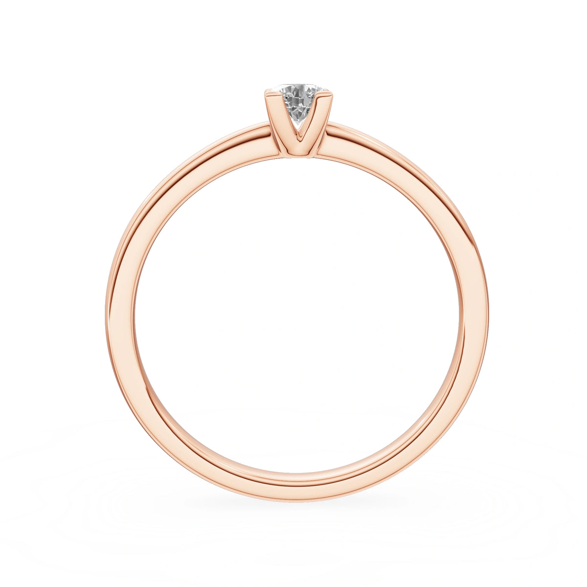 Bague de fiançailles en or rose 14K (585) - Gremari Seven Shine avec diamant de 0,15 ct, taille ronde