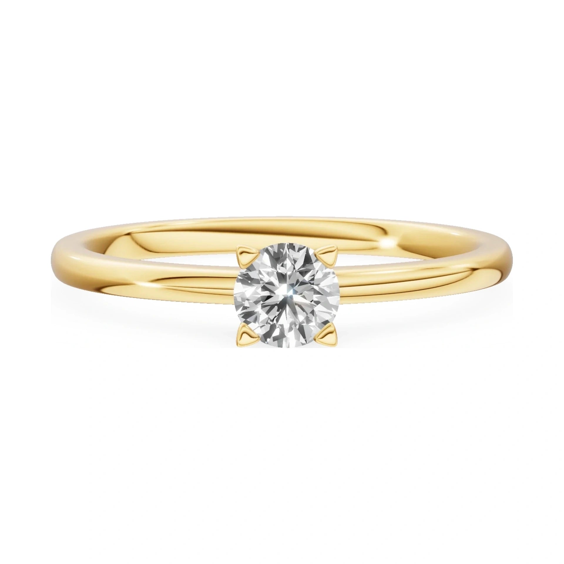 GREMARI Seven Grace 14K yellow gold engagement ring with 0.30 ct round-cut lab-grown diamond