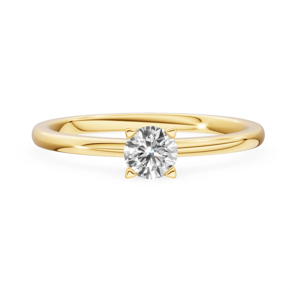 Bague de fiançailles en or jaune 14K (585) - Gremari Seven Shine avec diamant cultivé en laboratoire 0,30 ct, taille ronde
