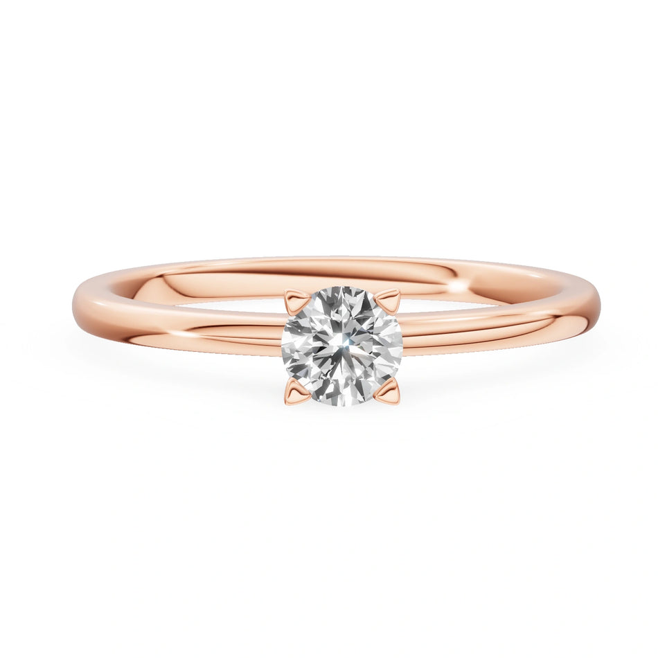 Bague de fiançailles en or rose 14K (585) - Gremari Seven Shine avec diamant cultivé en laboratoire 0,30 ct, taille ronde