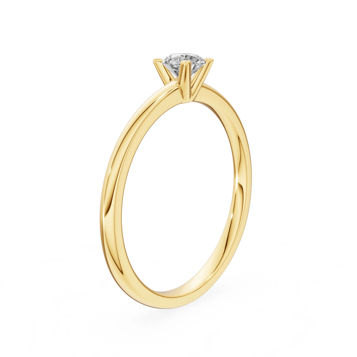 Yellow Gold 14K (585) Engagement Ring - Gremari Seven Grace with 0,30ct Lab Grown Diamond, Round Cut