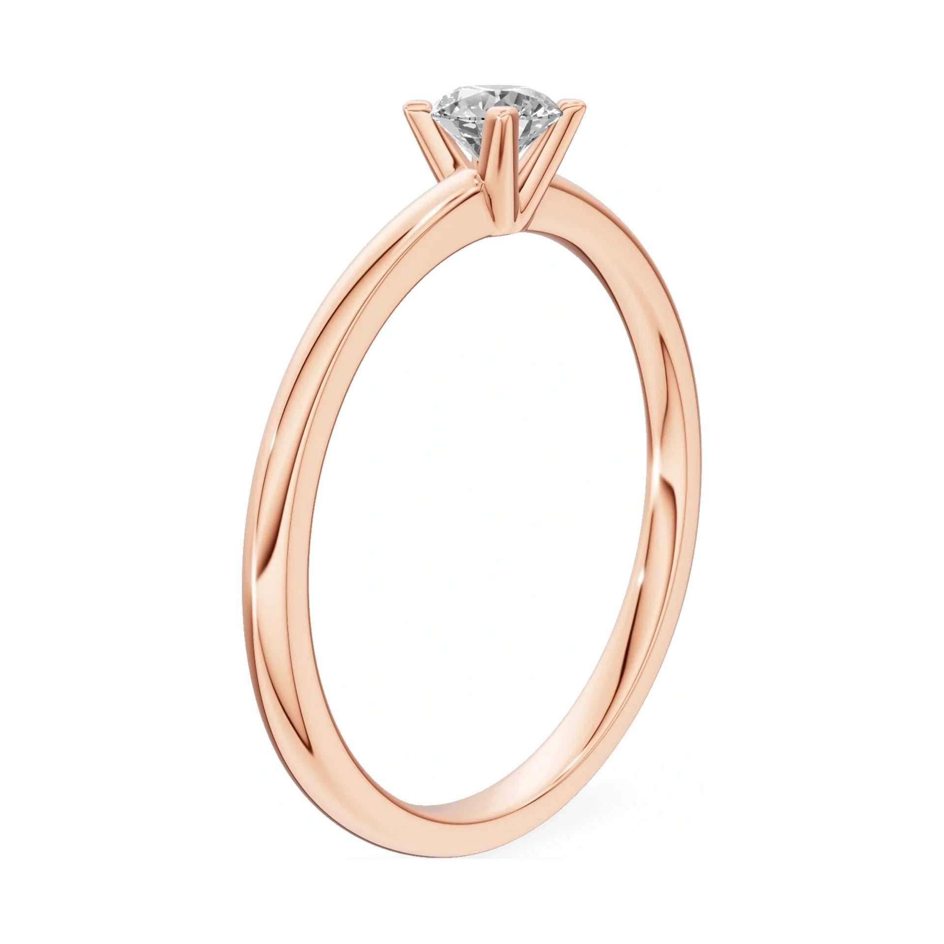 14K rose gold GREMARI Seven Grace ring with 0.30 ct round-cut lab-grown diamond