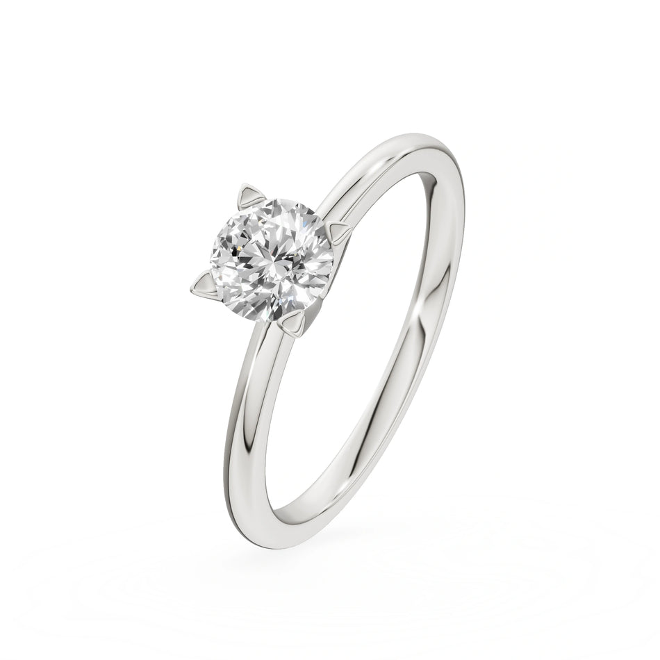 Bague de fiançailles en or blanc 14K (585) - Gremari Seven Shine avec diamant cultivé en laboratoire 0,50ct, taille ronde