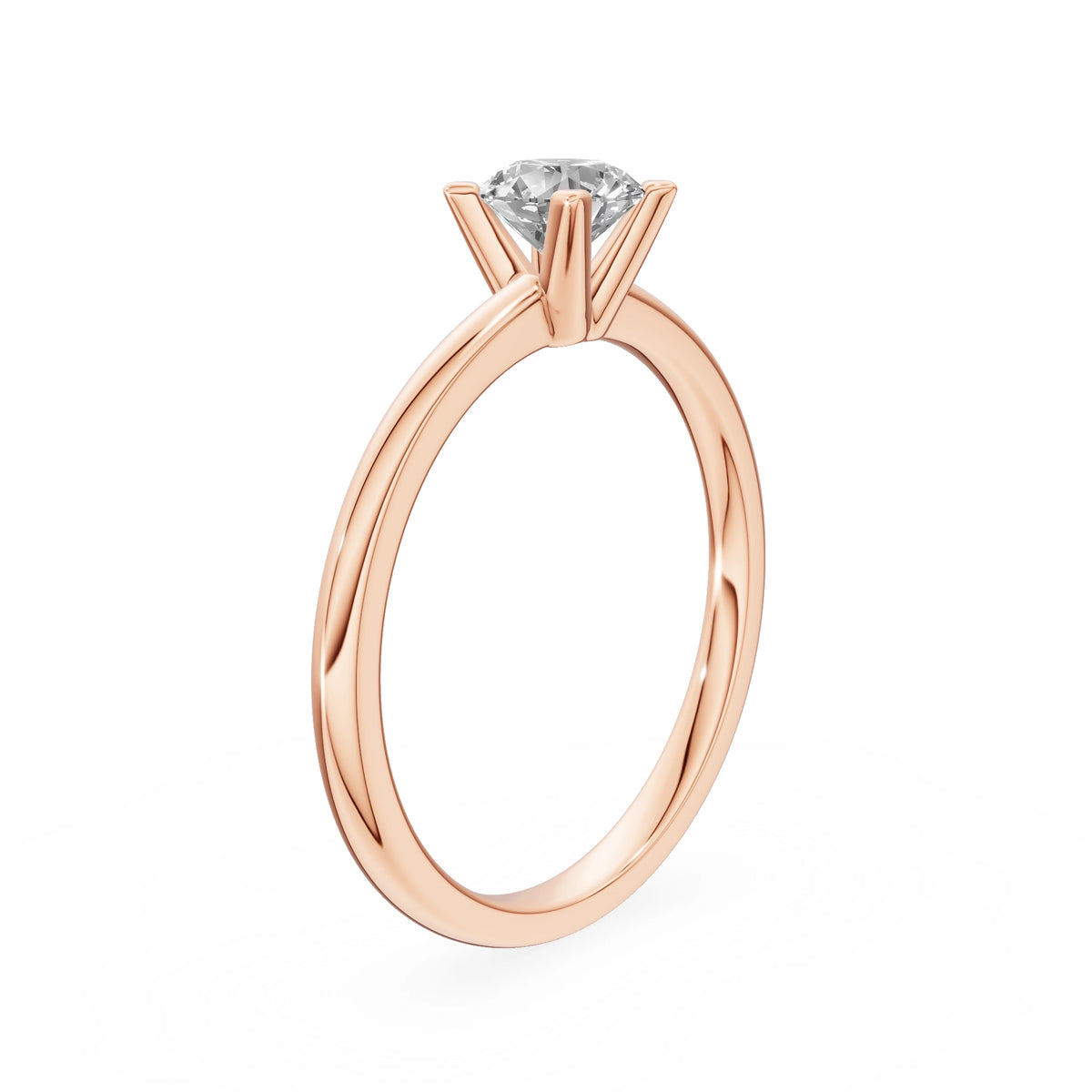 Bague de fiançailles en or rose 14K (585) - Gremari Seven Shine avec diamant cultivé en laboratoire 0,50 ct, taille ronde