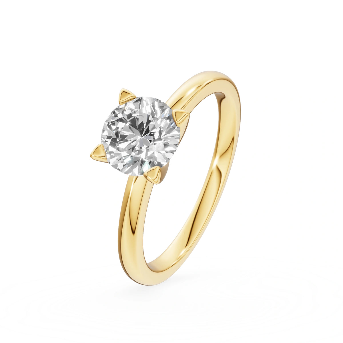 Gremari Seven Grace zásnubný prsteň zo žltého zlata s 1,00 ct lab-grown diamantom – Round/Brilliant