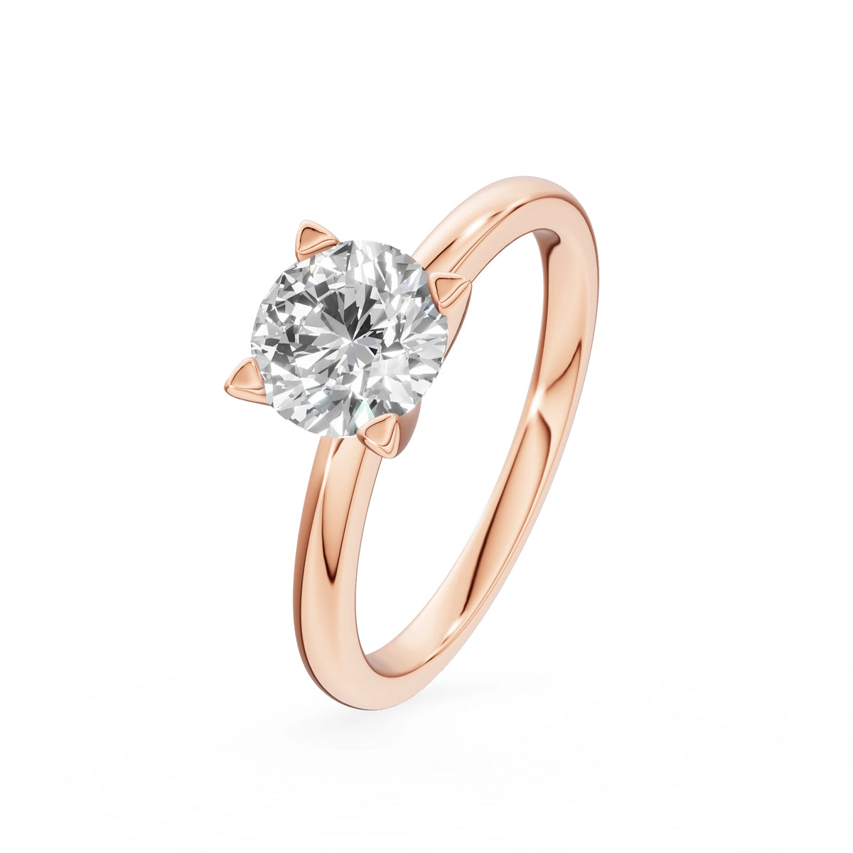 Bague de fiançailles en or rose 14K (585) - Gremari Seven Shine avec diamant cultivé en laboratoire 1,00 ct, taille ronde