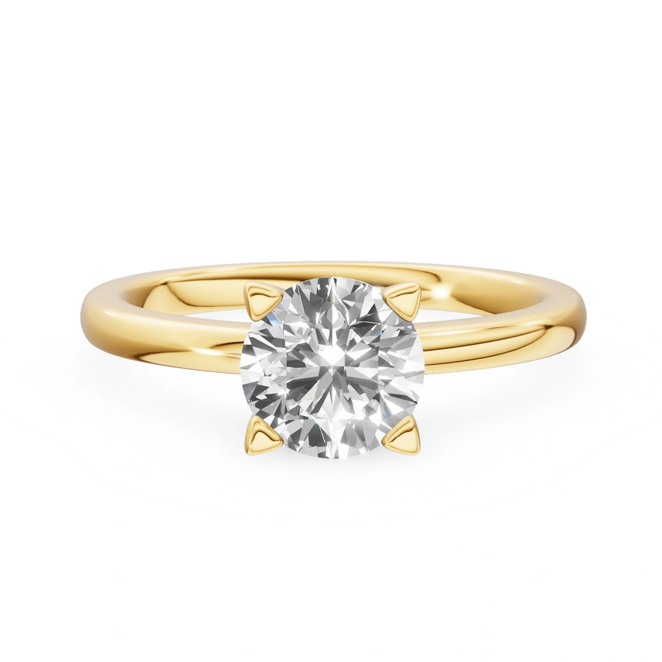 Bague de fiançailles en or jaune 14K (585) - Gremari Seven Shine avec diamant cultivé en laboratoire 1,00 ct, taille ronde