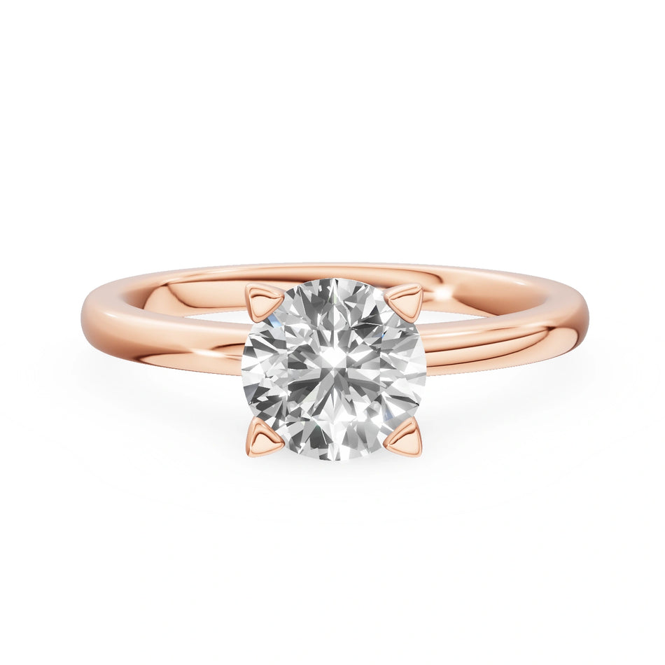 Bague de fiançailles en or rose 14K (585) - Gremari Seven Shine avec diamant cultivé en laboratoire 1,00 ct, taille ronde