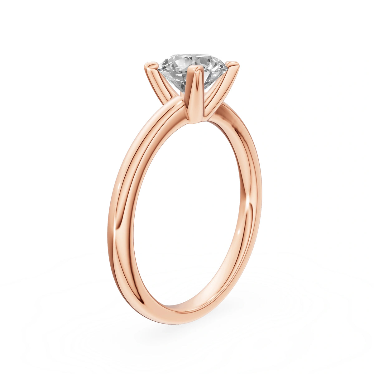 Bague de fiançailles en or rose 14K (585) - Gremari Seven Shine avec diamant cultivé en laboratoire 1,00 ct, taille ronde