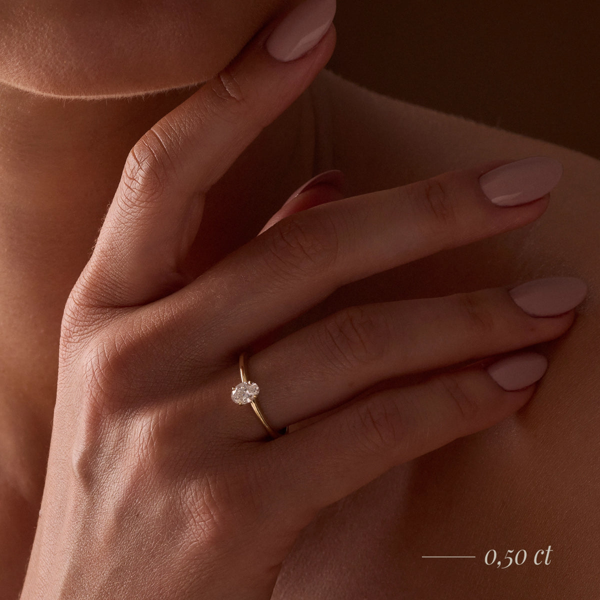 Gremari Seven Grace Verlobungsring aus Weißgold mit 1,00 ct Naturdiamant – Oval