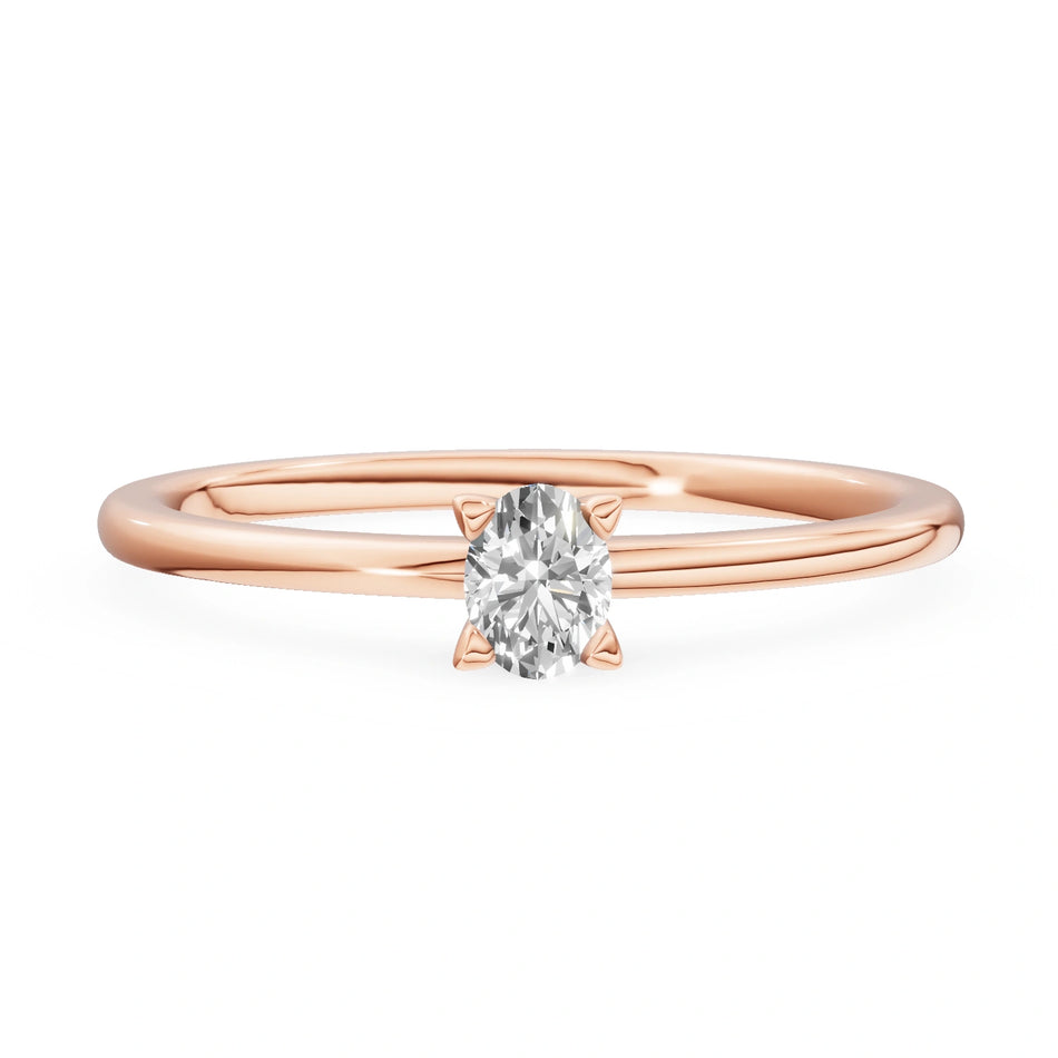 Gremari Seven Grace zásnubní prsten z růžového zlata s 0,15 ct přírodním diamantem – Oval
