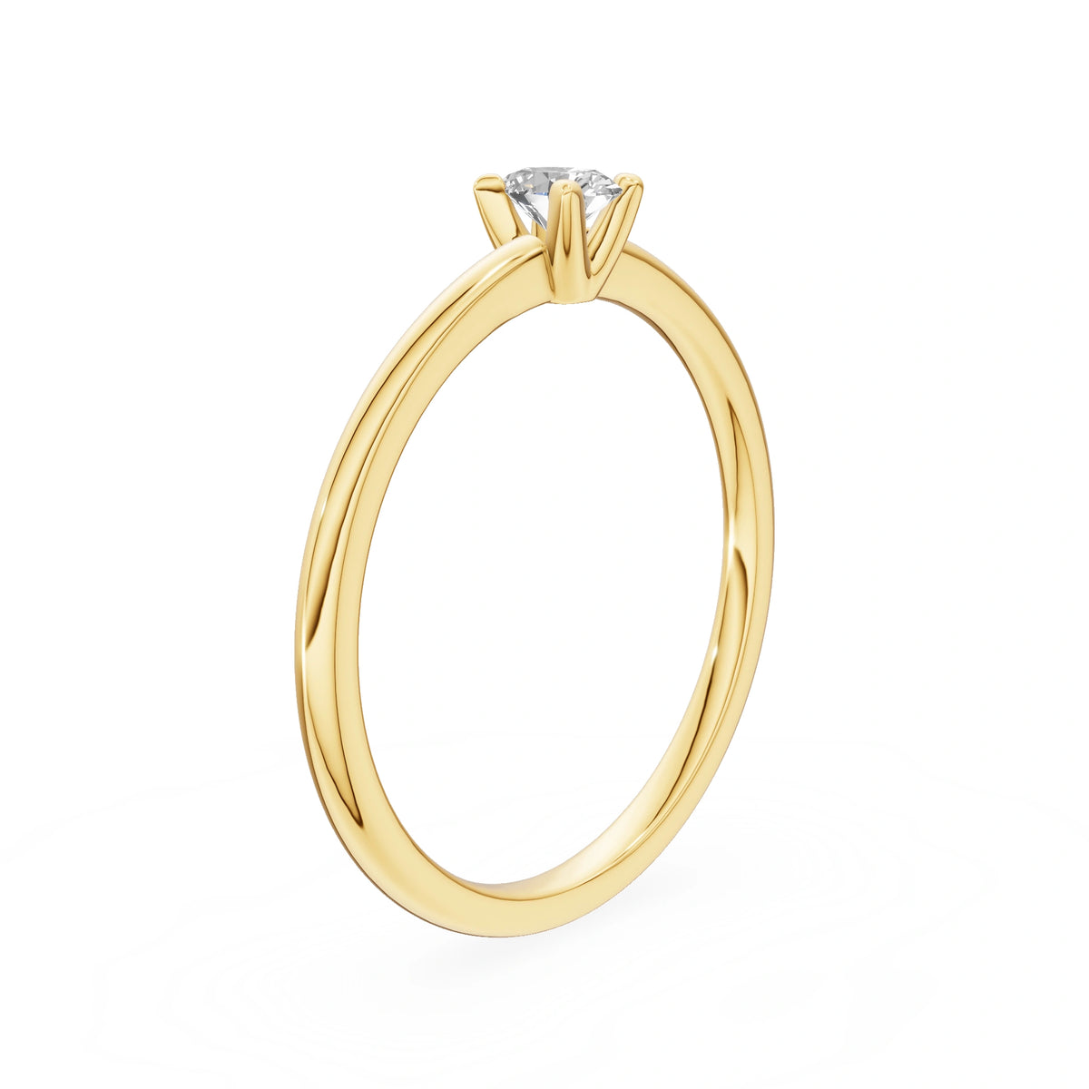 Gremari Seven Grace Verlobungsring aus Gelbgold mit 0,15 ct Naturdiamant – Oval