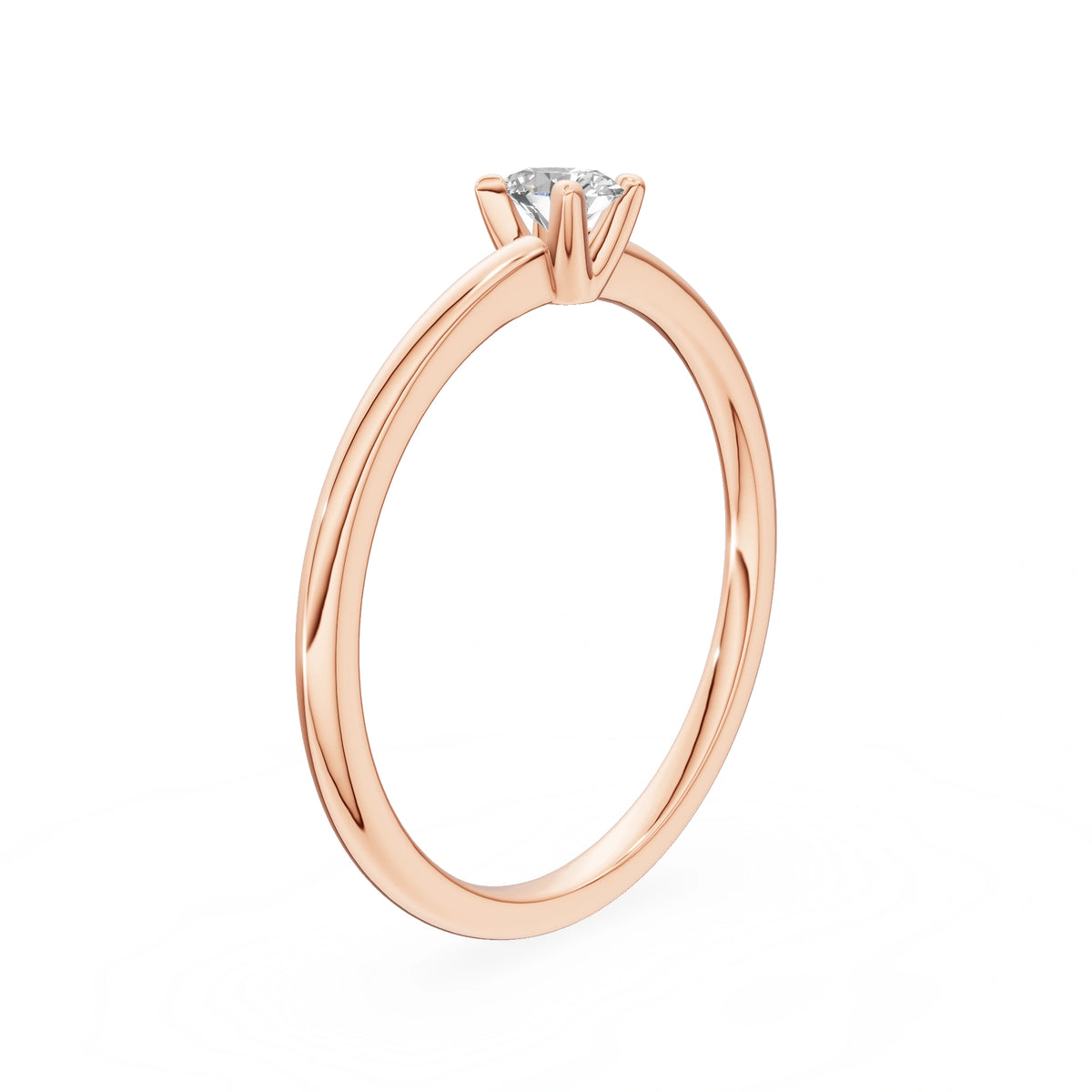 Rose Gold 14K (585) Engagement Ring - Gremari Seven Grace with 0,15ct Lab Grown Diamond, Oval Cut