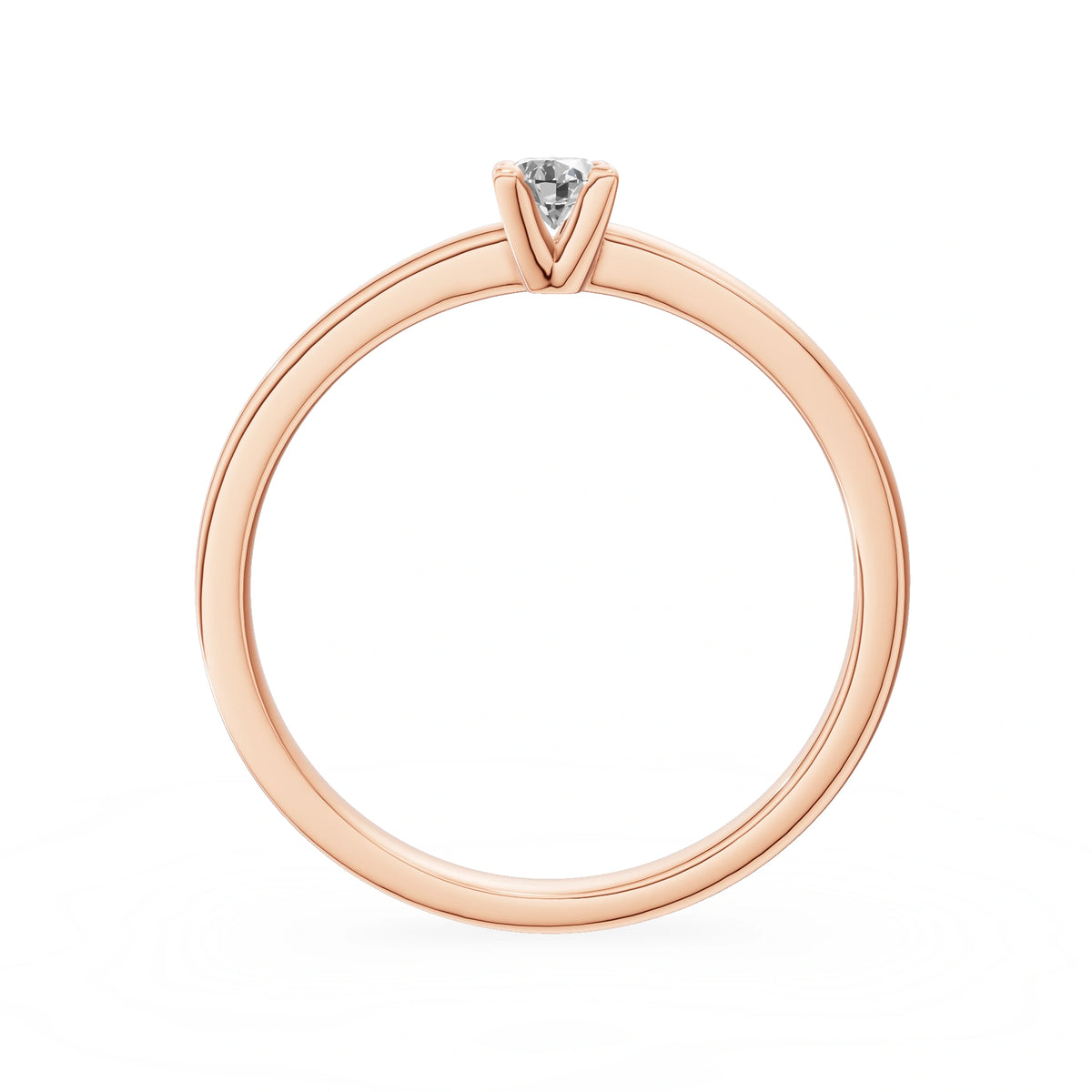 Rose Gold 14K (585) Engagement Ring - Gremari Seven Grace with 0,15ct Lab Grown Diamond, Oval Cut
