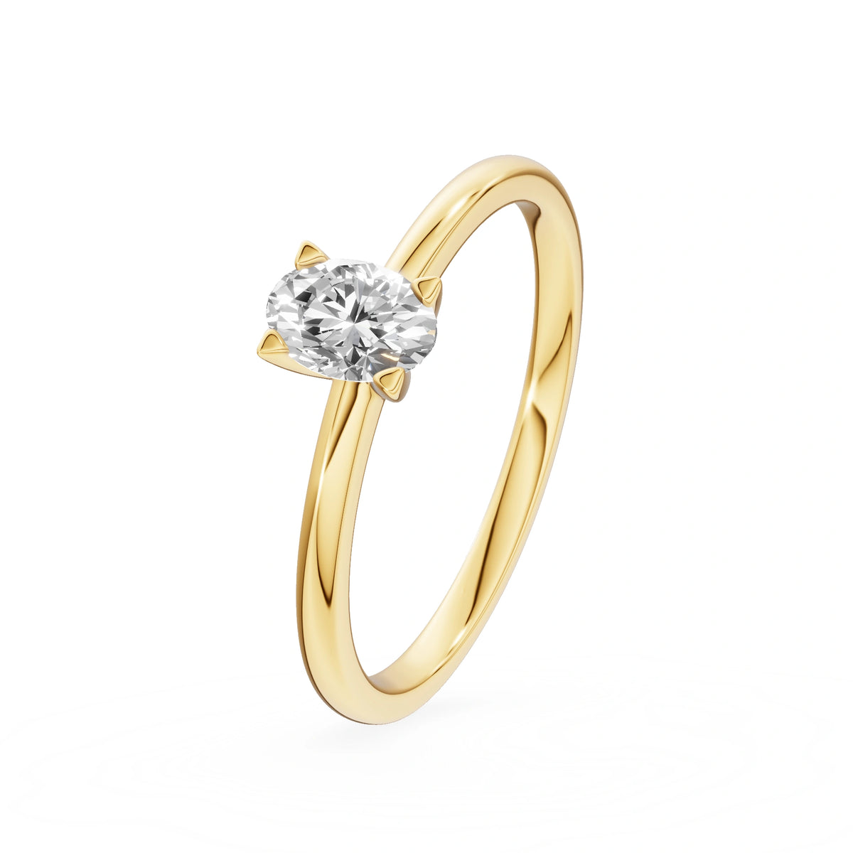Gremari Seven Grace Verlobungsring aus Gelbgold mit 0,50 ct Naturdiamant – Oval