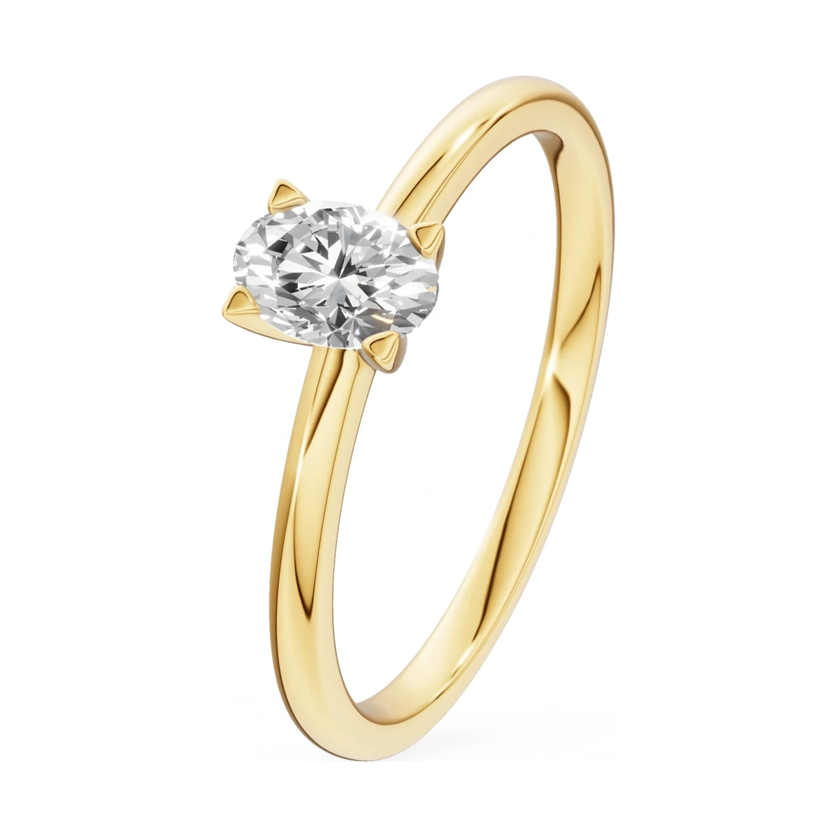 0.50 ct oval-cut lab-grown diamond GREMARI Seven Grace engagement ring in 14K yellow gold