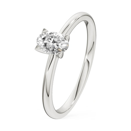 GREMARI Seven Grace oval-cut lab-grown diamond engagement ring in 14K white gold, 0.50 ct