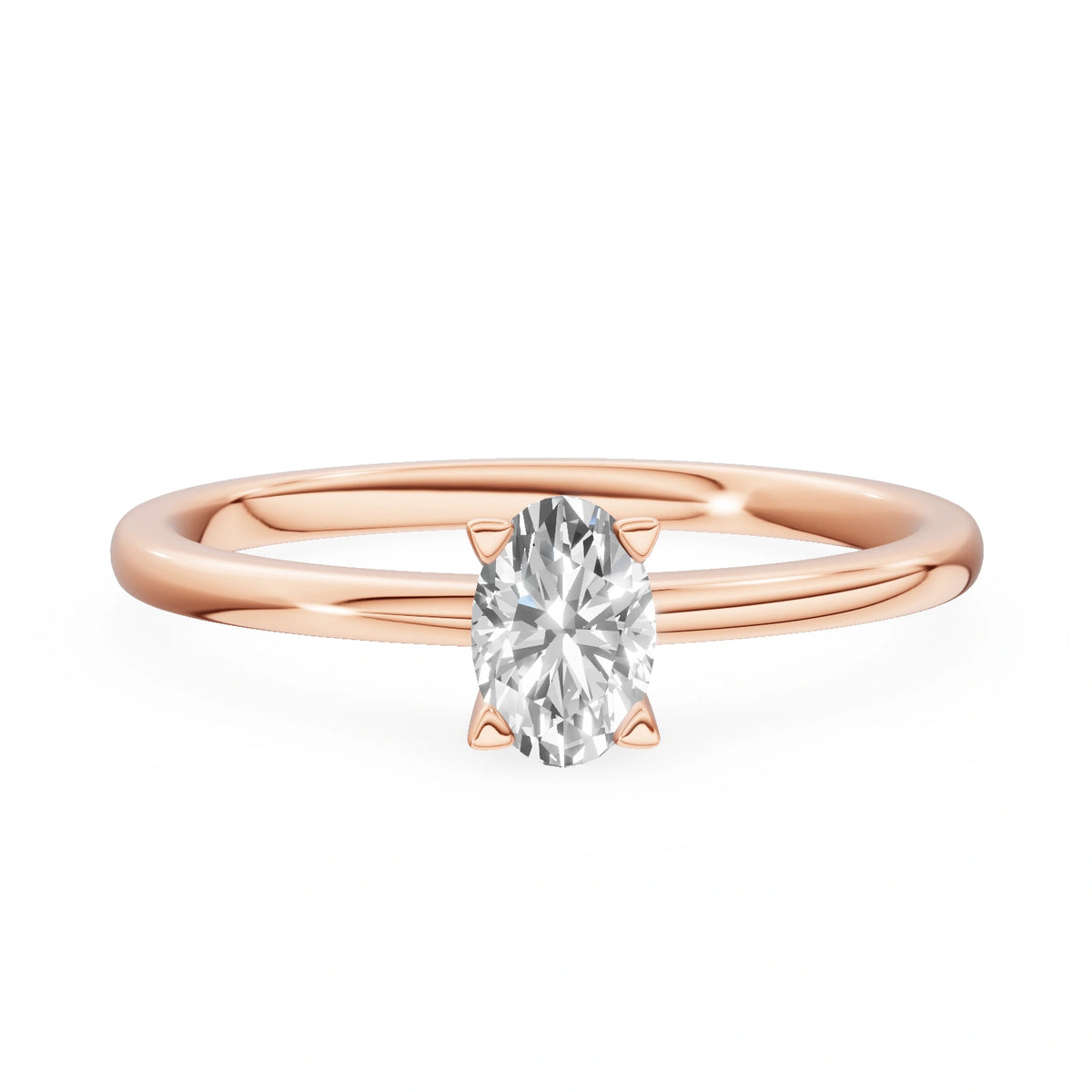 Rose Gold 14K (585) Engagement Ring - Gremari Seven Grace with 0,50ct Lab Grown Diamond, Oval Cut