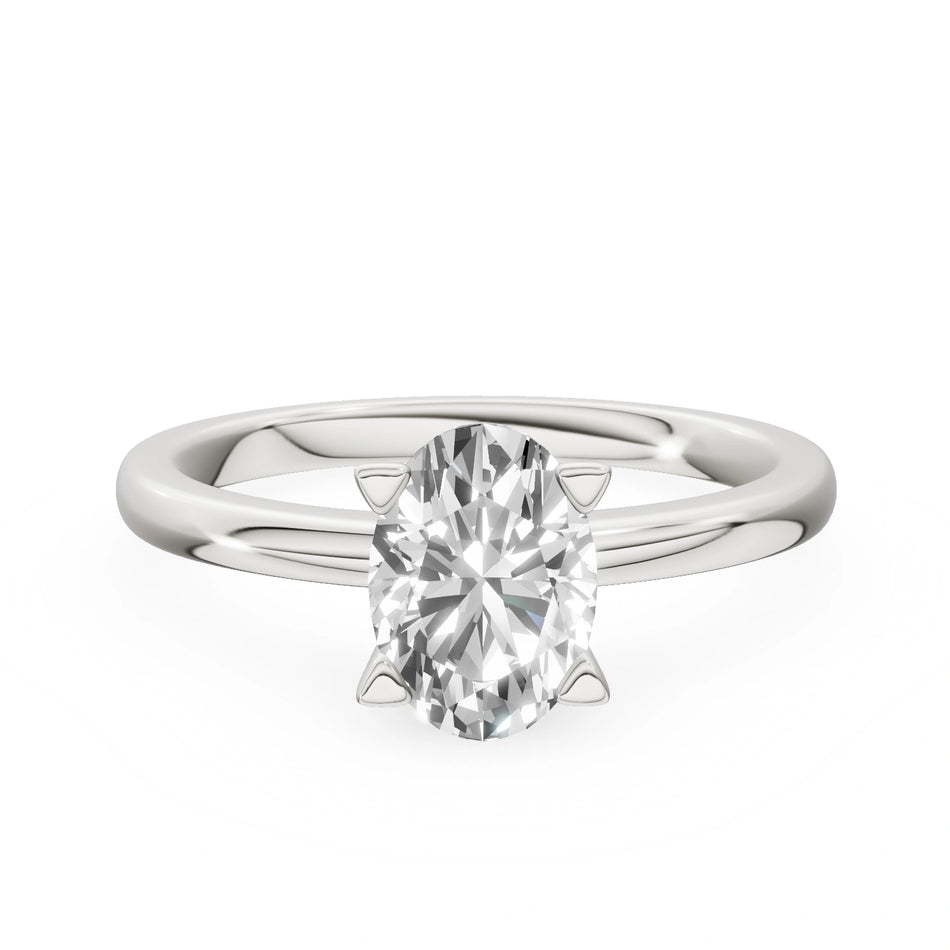 Bague de fiançailles en or blanc 14K (585) - Gremari Seven Shine avec diamant de 1,00 ct, taille ovale