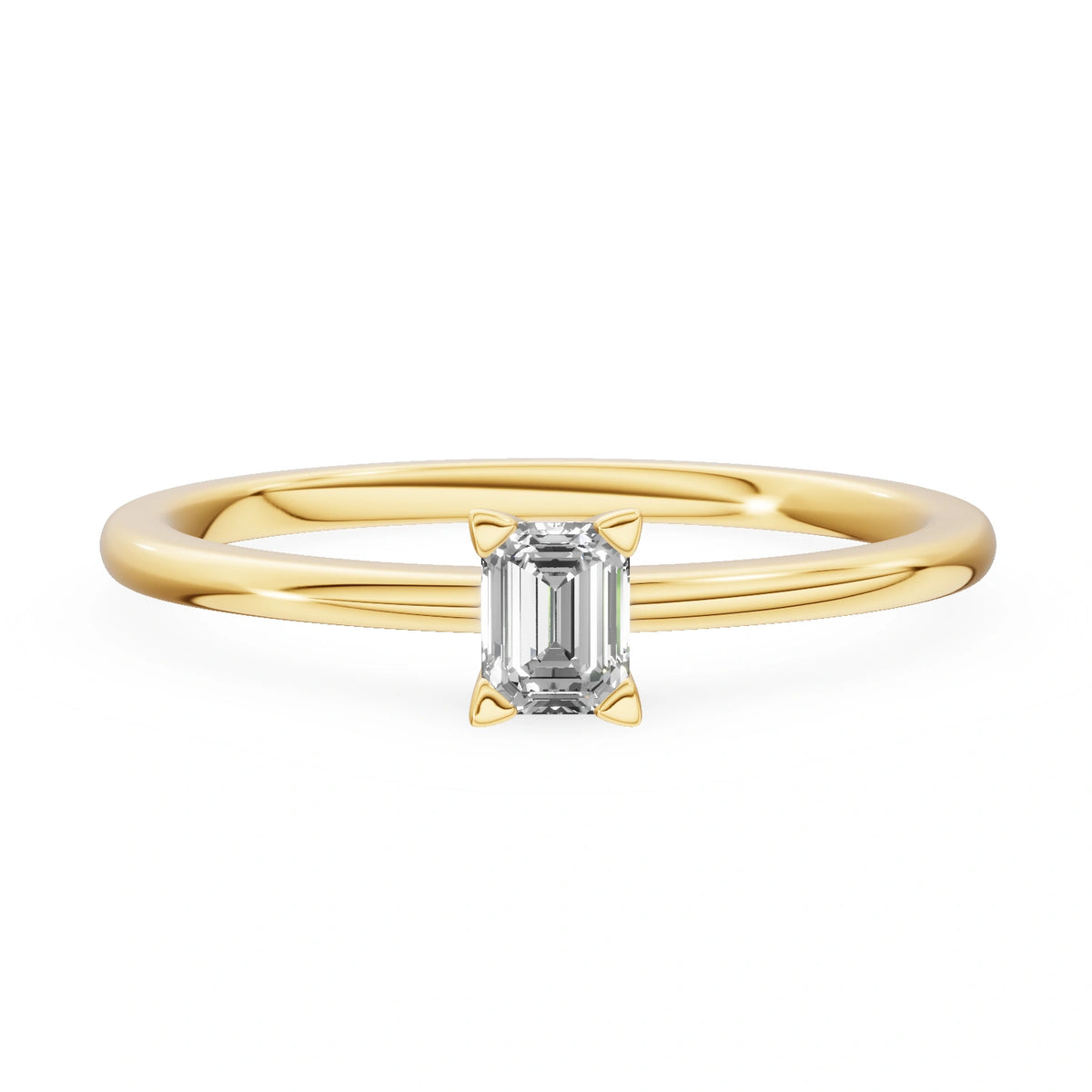Gremari Seven Grace zásnubný prsteň zo žltého zlata s 0,15 ct lab-grown diamantom – Emerald