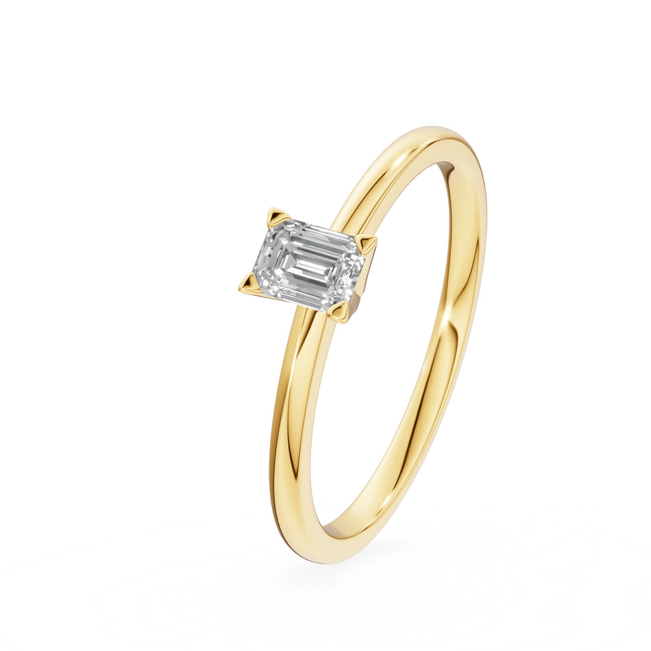 Gremari Seven Grace zásnubný prsteň zo žltého zlata s 0,24 ct prírodným diamantom – Emerald