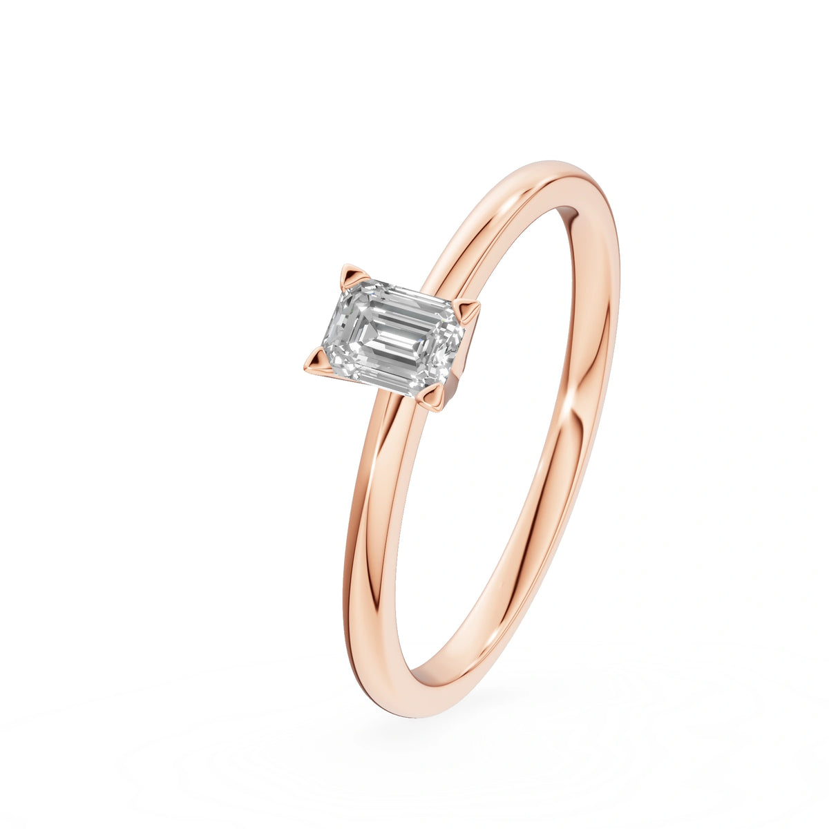 Gremari Seven Grace zásnubný prsteň z ružového zlata s 0,24 ct lab-grown diamantom – Emerald