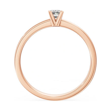 GREMARI Seven Grace emerald-cut lab-grown diamond engagement ring in 14K rose gold, 0.24 ct