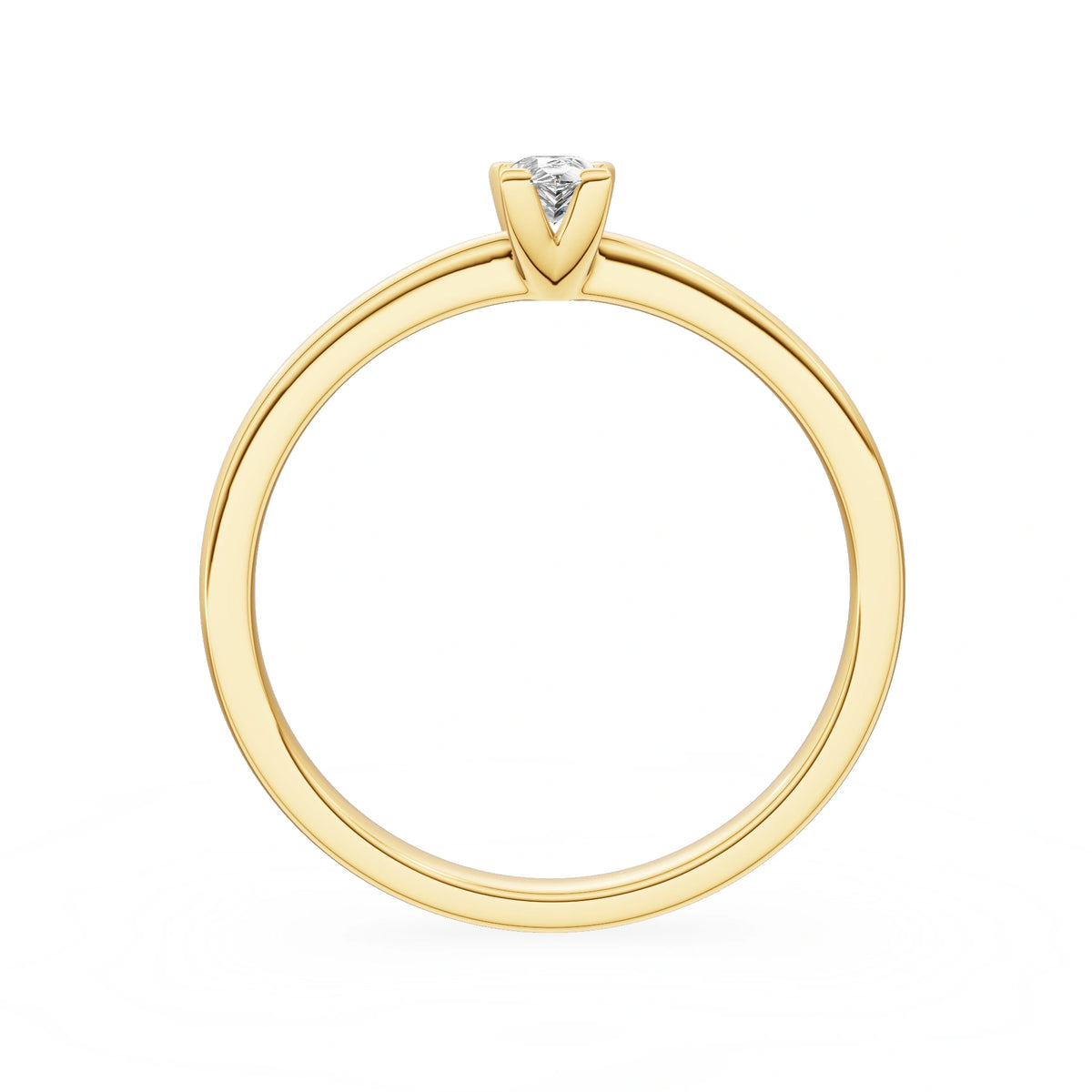 Yellow Gold 14K (585) Engagement Ring - Gremari Seven Grace with 0,15ct Lab Grown Diamond, Pear Cut