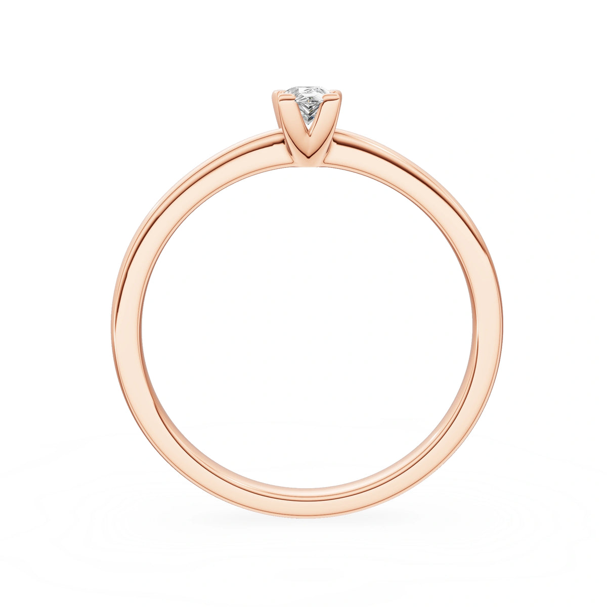Rose Gold 14K (585) Engagement Ring - Gremari Seven Grace with 0,15ct Lab Grown Diamond, Pear Cut