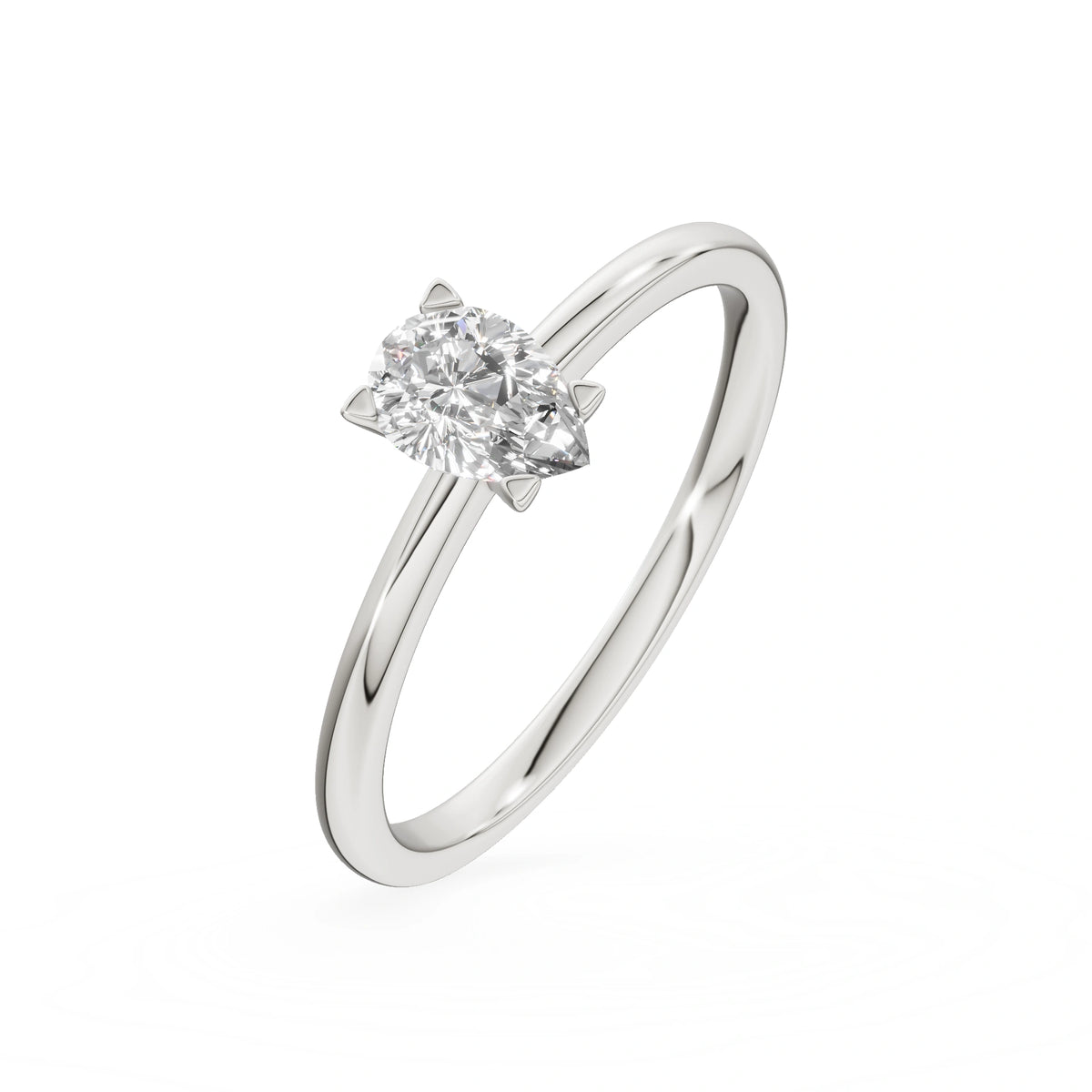White Gold 14K (585) Engagement Ring - Gremari Seven Grace with 0,30ct Lab Grown Diamond, Pear Cut